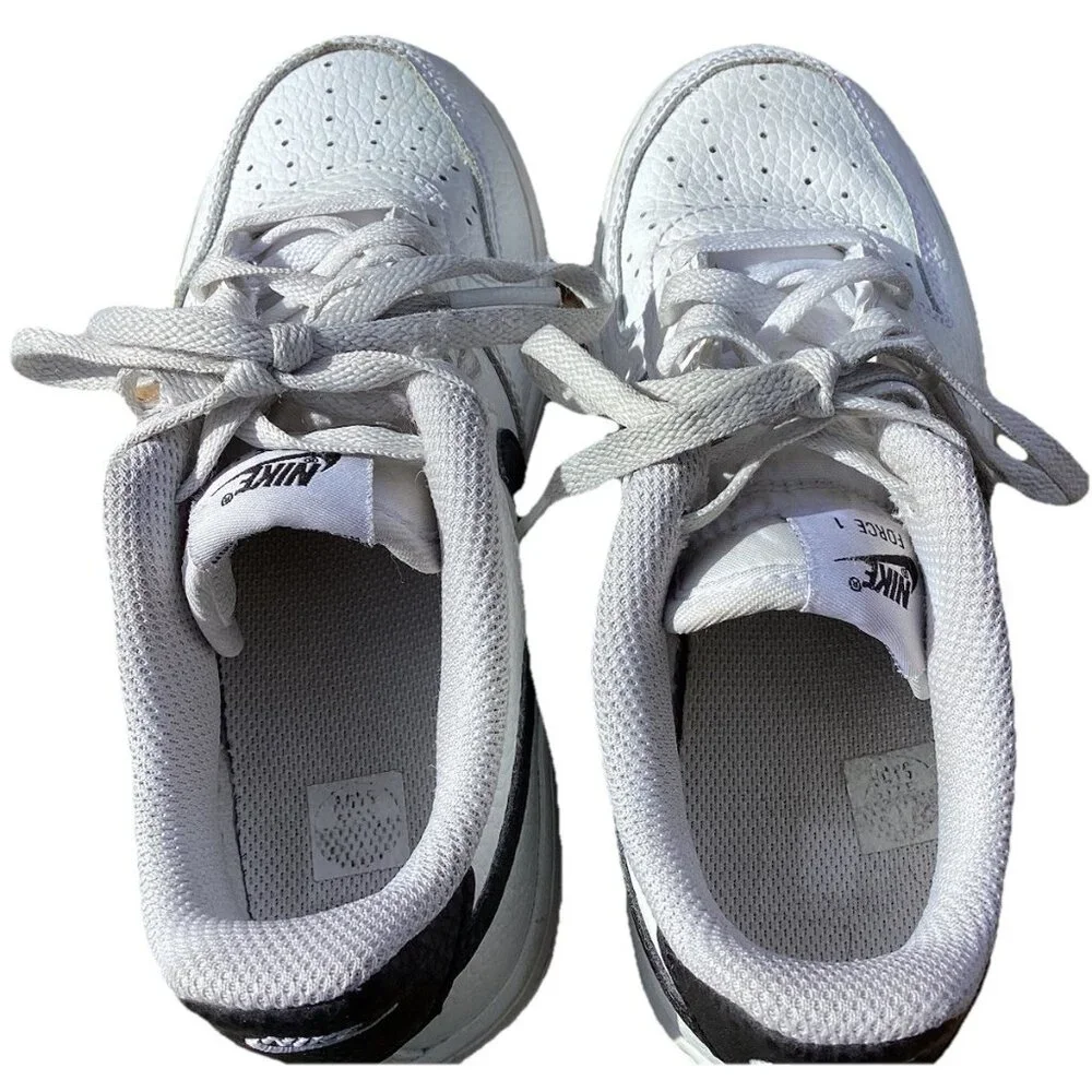 Nike Air Force 1 White Kids Model CZ1685-100 Size 1Y Swoosh Good Condition - Picture 5 of 7